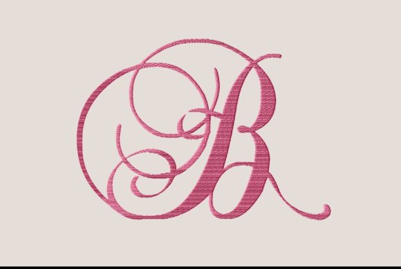 B Monogram Cursive Embroidery Design Review