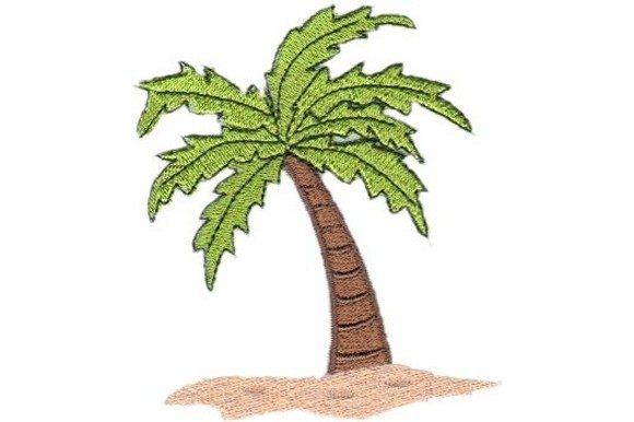 Beachy Palm Embroidery Design for Summer Holiday Products