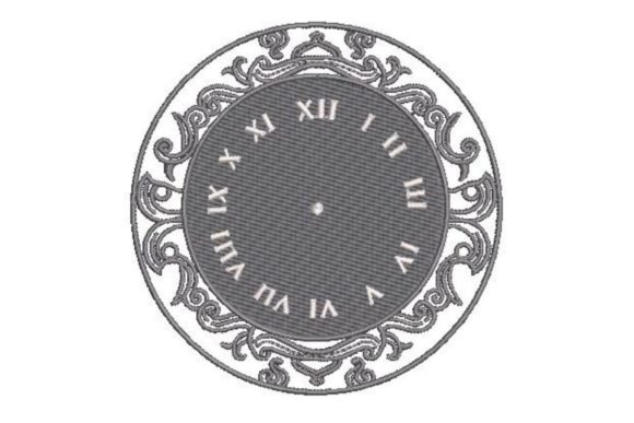 Clock Face in Roman Numeral: Holiday Embroidery Gem