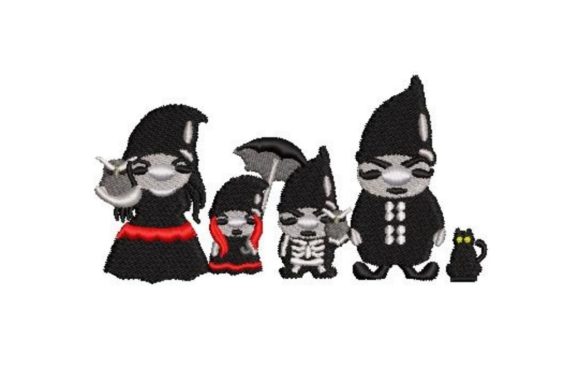 Gothic Gnome Family: Spooky Charm for Handmade Gifts