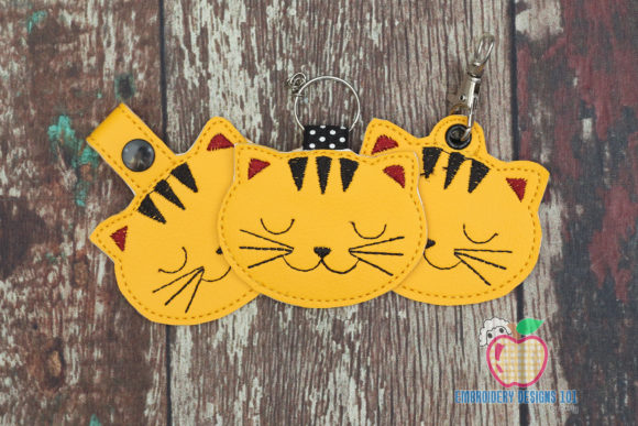 Sleeping Cat ITH Snaptab Keyfob Design
