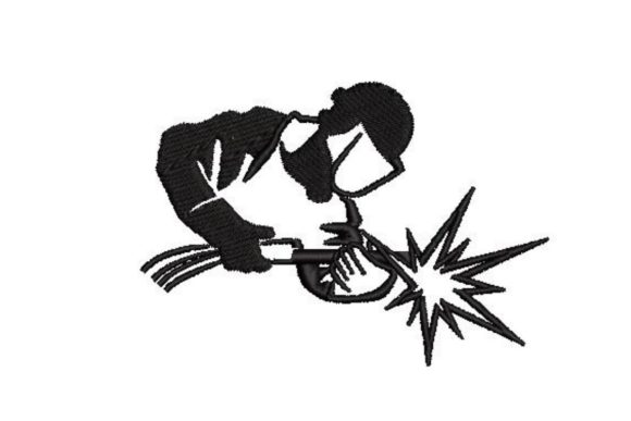 Welder Silhouette: Embroidery Design for Apparel Projects